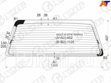 GOLF-III-STW RW/H/X - Стекло заднее (XYG) Volkswagen Golf 3 (1991-2000) для Volkswagen Golf 3 (1991-2000), XYG, GOLF-III-STW RW/H/X