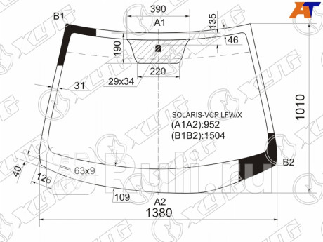 SOLARIS-VCP LFW/X - Лобовое стекло (XYG) Kia Rio 3 рестайлинг (2015-2017) для Kia Rio 3 (2015-2017) рестайлинг, XYG, SOLARIS-VCP LFW/X