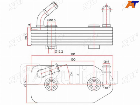 Радиатор масляный audi a3 96-03/skoda octavia 96-10/volkswagen golf 97-05 SAT ST-096409061G  для Разные, SAT, ST-096409061G