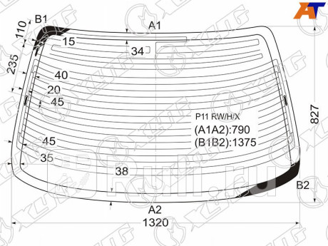 P11 RW/H/X - Стекло заднее (XYG) Nissan Primera P11 (1995-2000) для Nissan Primera P11 (1995-2000), XYG, P11 RW/H/X