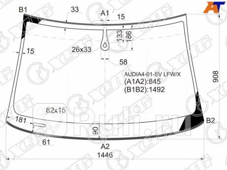AUDIA4-01-SV LFW/X - Лобовое стекло (XYG) Audi A4 B7 (2004-2009) для Audi A4 B7 (2004-2009), XYG, AUDIA4-01-SV LFW/X